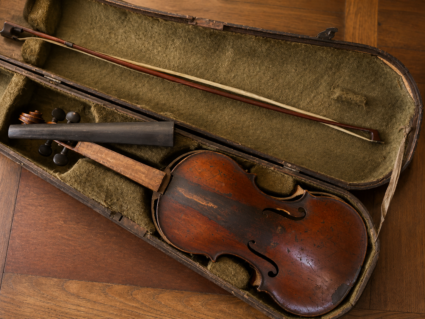 Violon ancien dans son étui d'origine — rachat à Lyon
