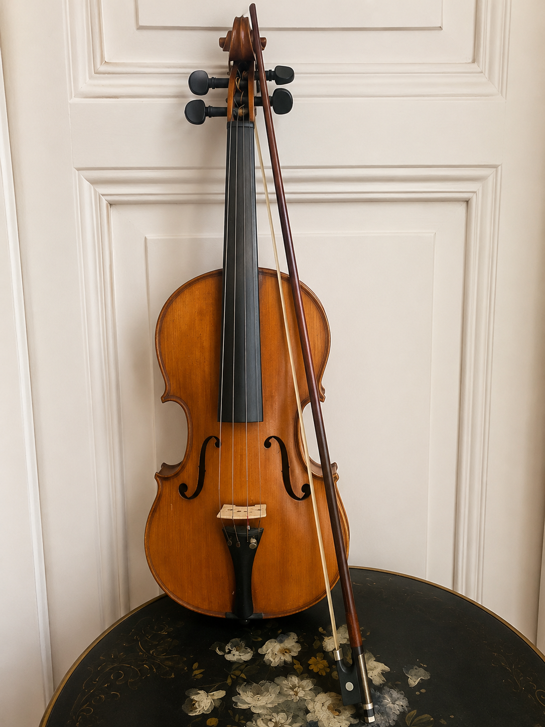Violon ancien et archet — instruments de musique Lyon